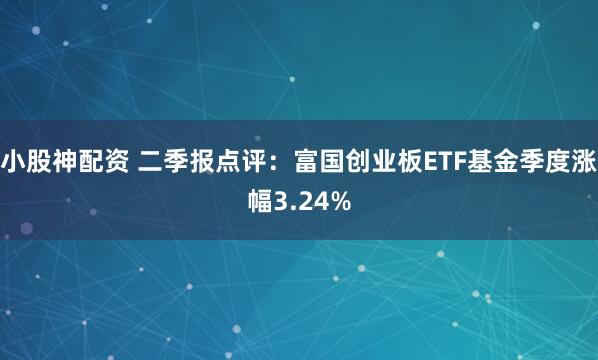 小股神配资 二季报点评：富国创业板ETF基金季度涨幅3.24%